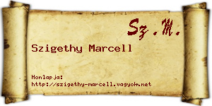 Szigethy Marcell névjegykártya